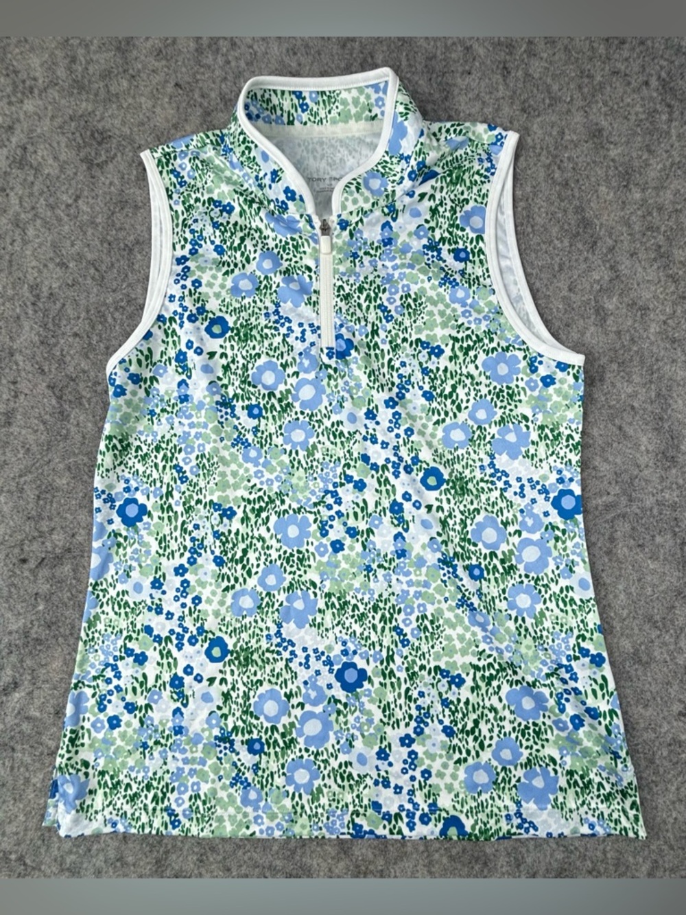 Tory Burch Sport | Performance Half‎ Zip | Ace Blue Garden | NWT | Women’s Large